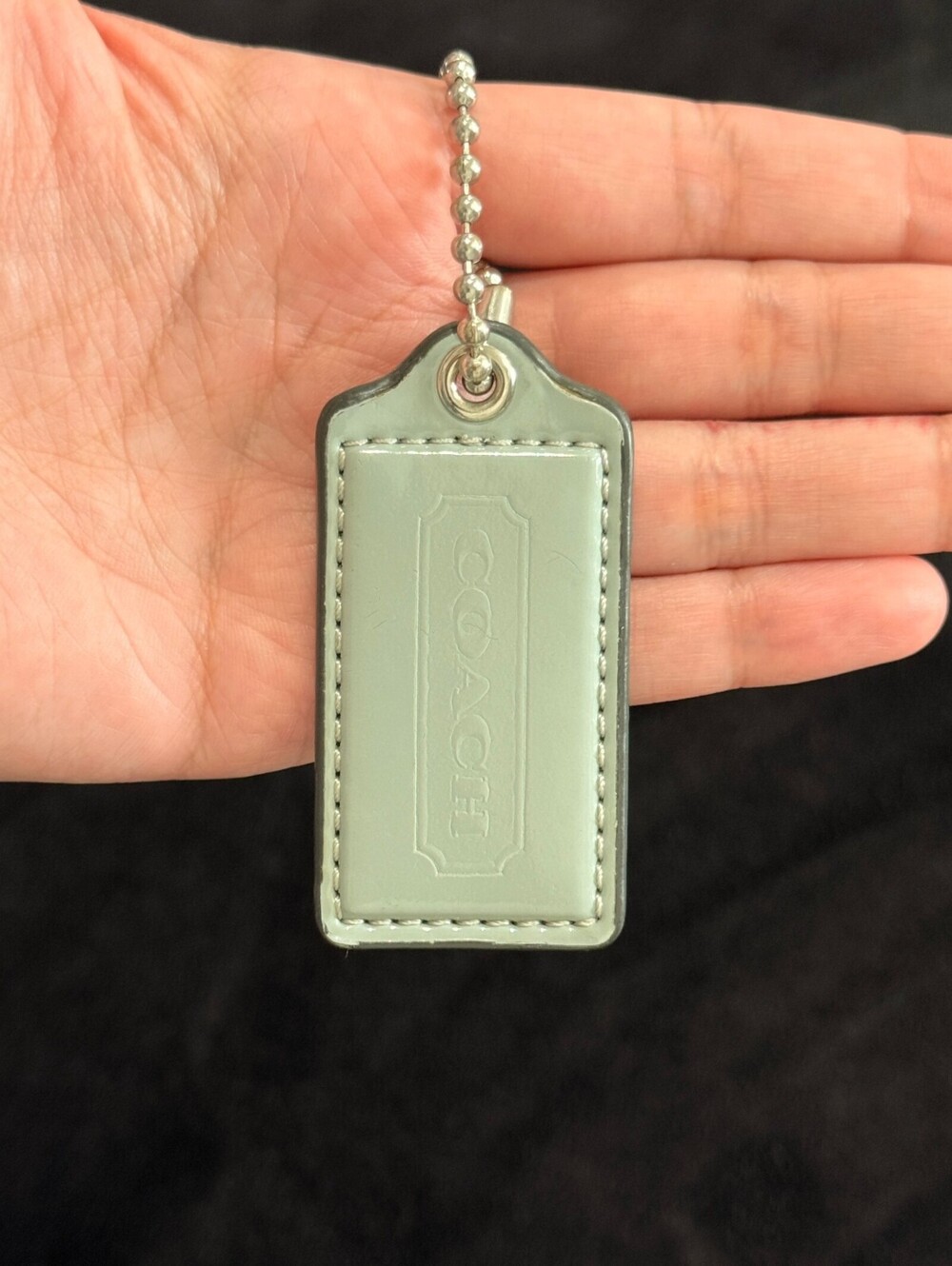 2.5" Y2K Coach Leather Key Fob Keychain Hang Tag Hangtag
